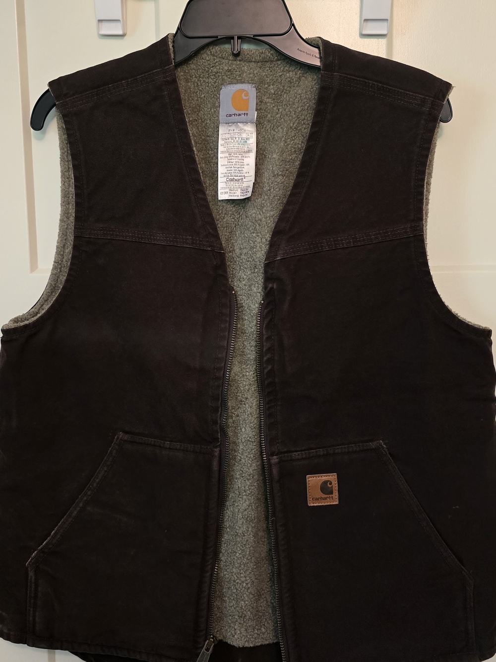 Carhartt Dark Brown Sherpa-Lined Work Vest